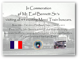 Earl Bennett's Certificate