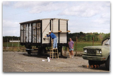Vermont Merci boxcar under restoration